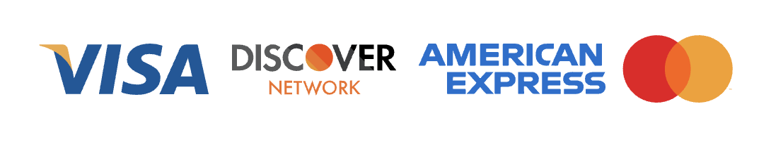 Visa, Discover, American Express and Mastercard accepted
